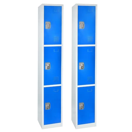 Adiroffice 12 in W, 12 in D, 72 in H, Steel ADI629-203-BLU-2PK